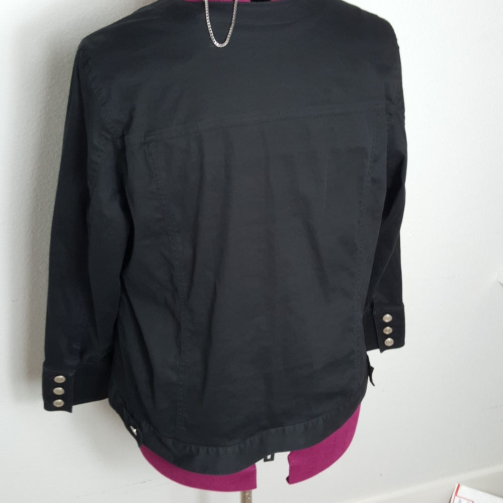 Charter Club Black jean collar less jacket size 2x - Picture 4 of 5